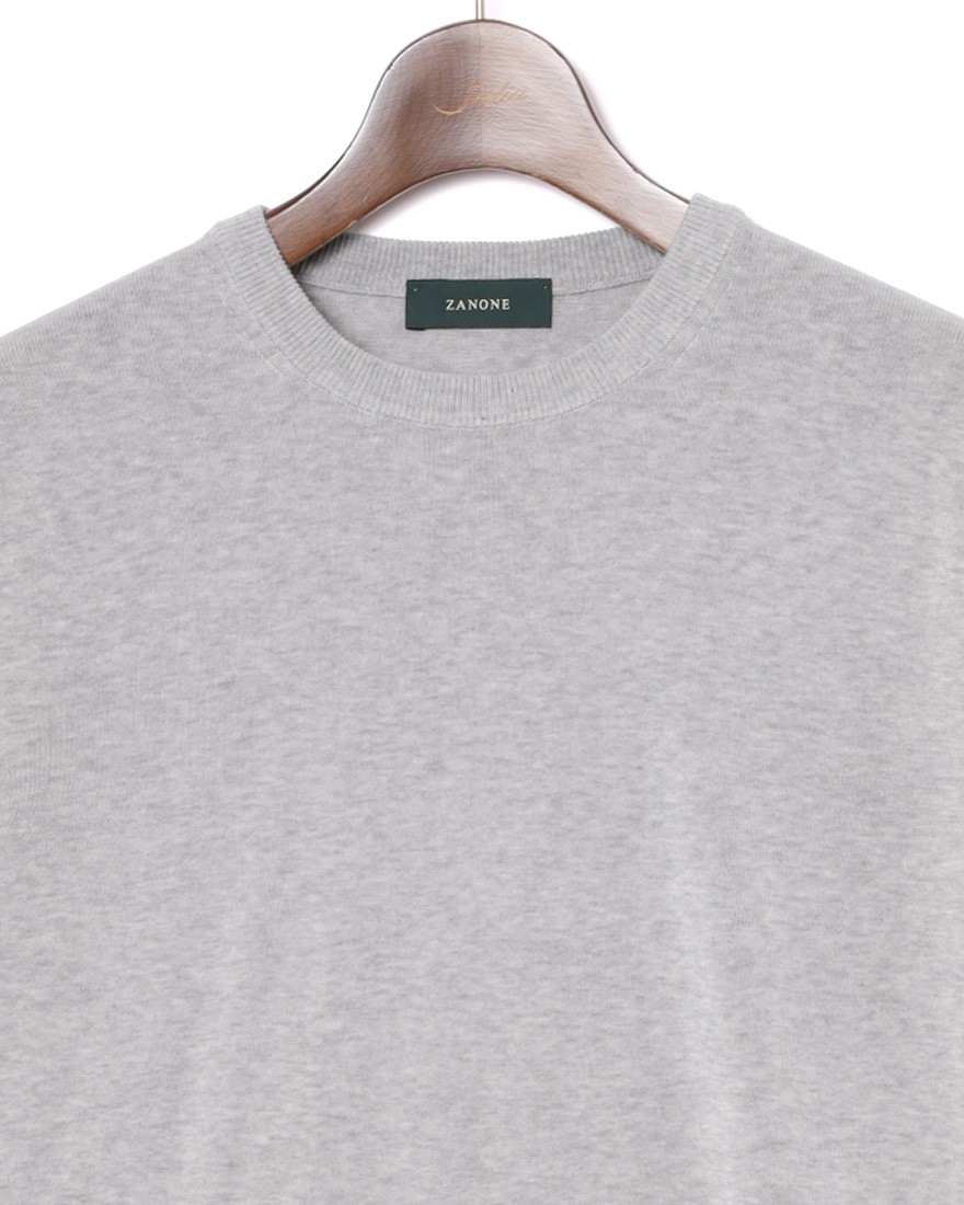 クレープコットン 長袖クルーネックニット【crepe cotton クレープコットン 長袖クルーネックニット【crepe cotton