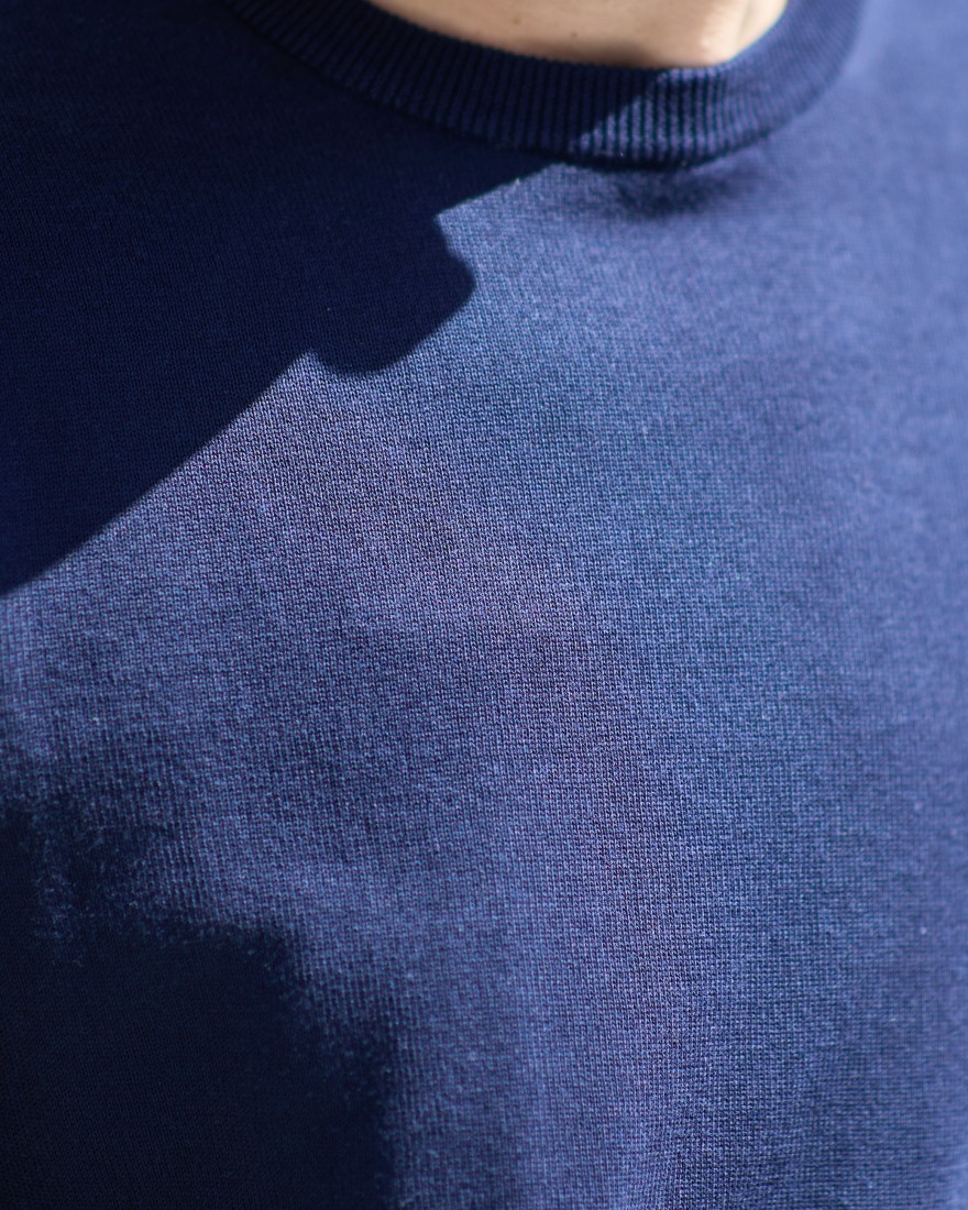 ZANONEクレープコットン 長袖クルーネックニット【crepe cotton 】20l