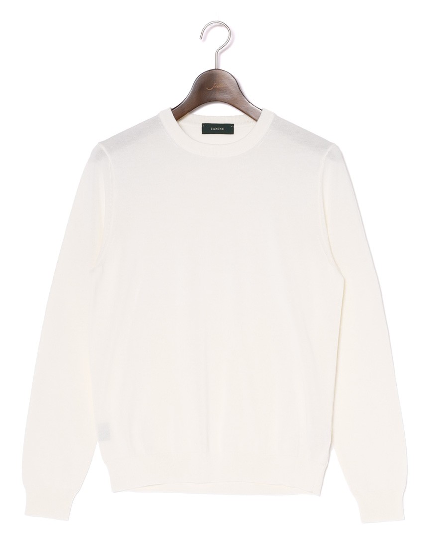 クレープコットン 長袖クルーネックニット【crepe cotton クレープコットン 長袖クルーネックニット【crepe cotton