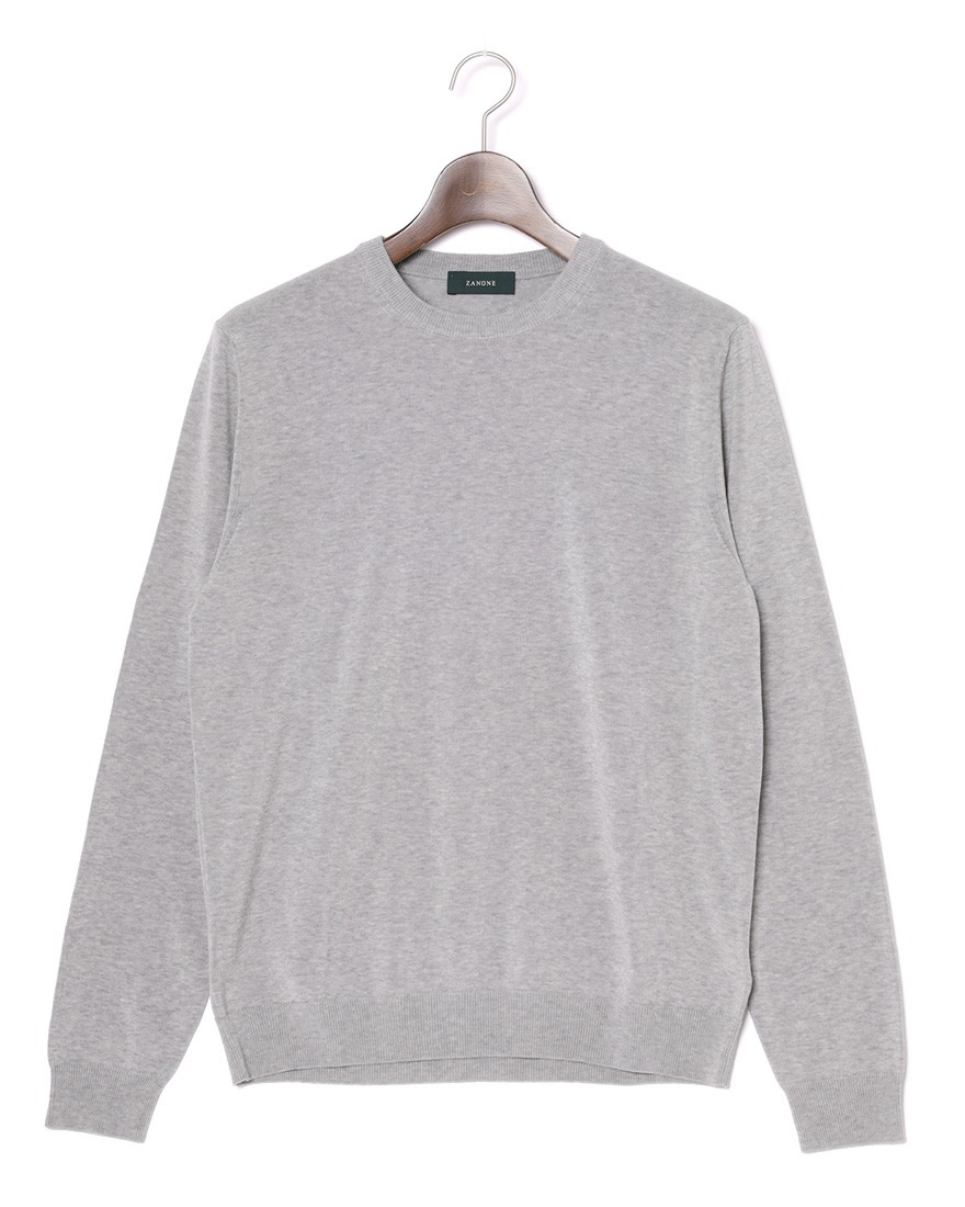 クレープコットン 長袖クルーネックニット【crepe cotton クレープコットン 長袖クルーネックニット【crepe cotton