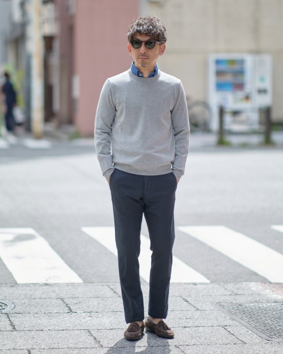 ZANONE（ザノーネ） クレープコットン 長袖クルーネックニット【crepe cotton 】