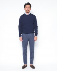 ZANONEクレープコットン 長袖クルーネックニット【crepe cotton 】mb_01l