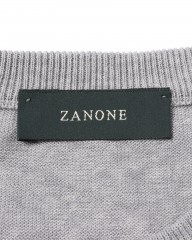 ZANONEクレープコットン 長袖クルーネックニット【crepe cotton 】mb_12l