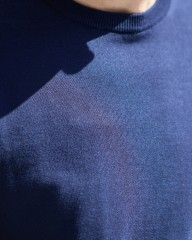 ZANONEクレープコットン 長袖クルーネックニット【crepe cotton 】mb_20l