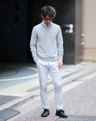 ZANONEクレープコットン 長袖クルーネックニット【crepe cotton 】mb_ma