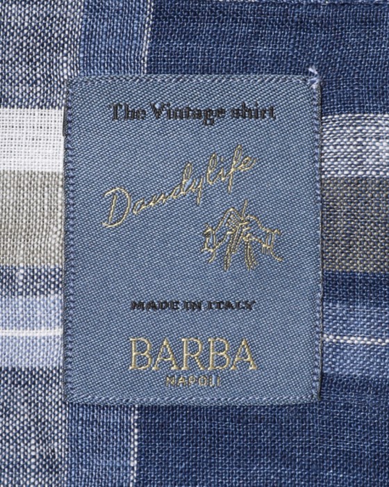 BARBAリネンマドラスチェック ボタンダウンシャツ【DANDY LIFE】11l