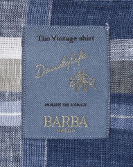 BARBAリネンマドラスチェック ボタンダウンシャツ【DANDY LIFE】mb_11l