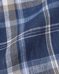 BARBAリネンマドラスチェック ボタンダウンシャツ【DANDY LIFE】mb_19l