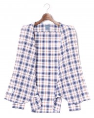 BARBAリネンコットンスクエアチェック ボタンダウンシャツ【DANDY LIFE】mb_11l