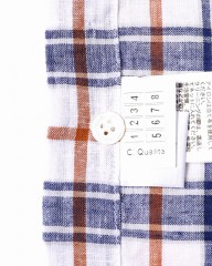 BARBAリネンコットンスクエアチェック ボタンダウンシャツ【DANDY LIFE】mb_17l