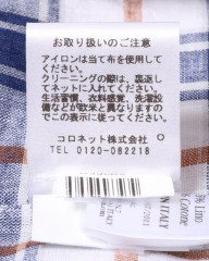 BARBAリネンコットンスクエアチェック ボタンダウンシャツ【DANDY LIFE】mb_20l