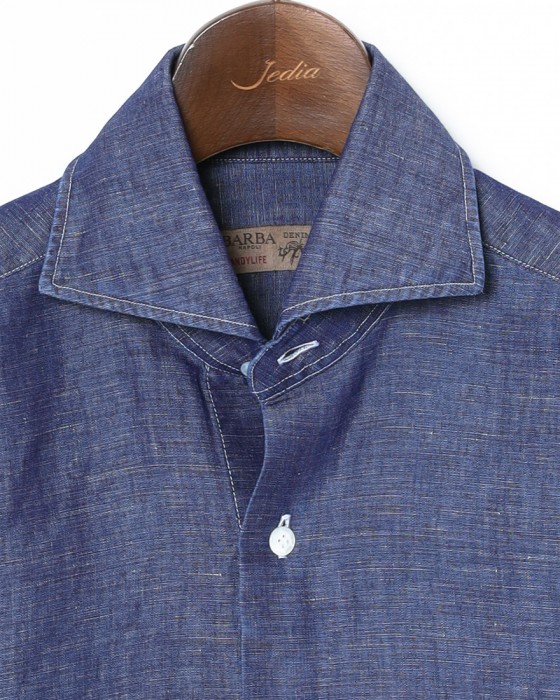 BARBAコットンリネン シャンブレーシャツ【New Bruno/DANDY LIFE】05l