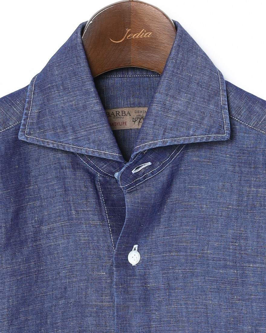 BARBAコットンリネン シャンブレーシャツ【New Bruno/DANDY LIFE】05l