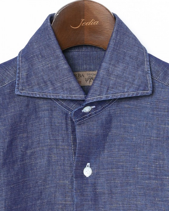 BARBAコットンリネン シャンブレーシャツ【New Bruno/DANDY LIFE】06l