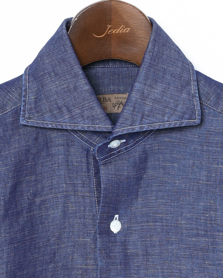 BARBAコットンリネン シャンブレーシャツ【New Bruno/DANDY LIFE】06l