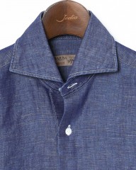 BARBAコットンリネン シャンブレーシャツ【New Bruno/DANDY LIFE】mb_05l