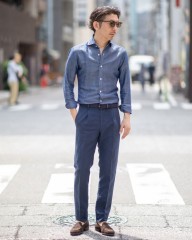 BARBAコットンリネン シャンブレーシャツ【New Bruno/DANDY LIFE】mb_ma
