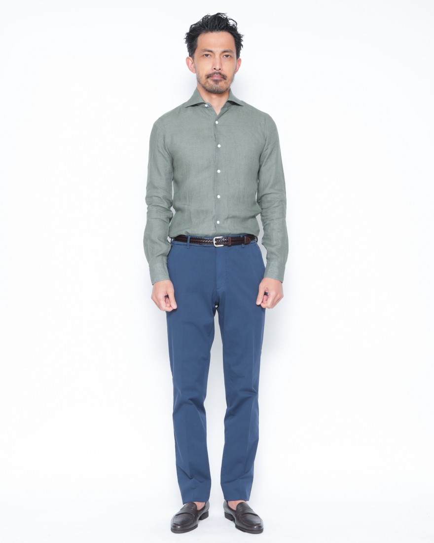 BARBAリネン ワイドカラー シャツ【New Bruno/DANDY LIFE】01l