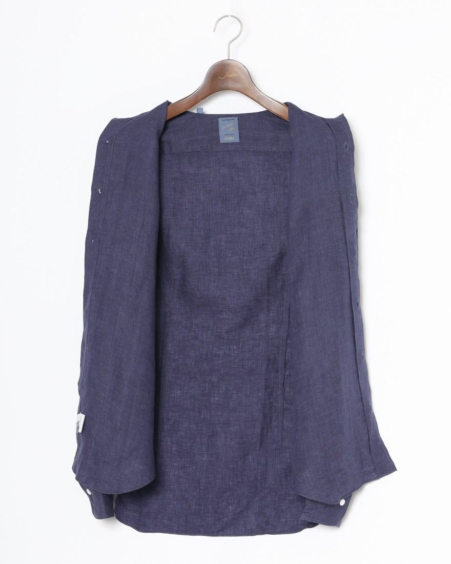 BARBAリネン ワイドカラー シャツ【New Bruno/DANDY LIFE】12l