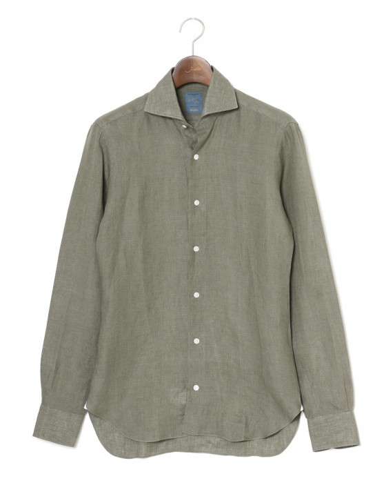 BARBAリネン ワイドカラー シャツ【New Bruno/DANDY LIFE】c0