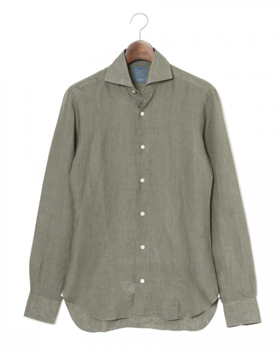 BARBAリネン ワイドカラー シャツ【New Bruno/DANDY LIFE】ma