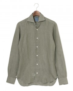 リネン ワイドカラー シャツ【New Bruno/DANDY LIFE】