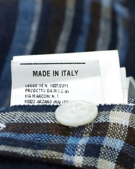 BARBAマドラスチェック リネン ボタンダウンシャツ【DANDY LIFE】20l