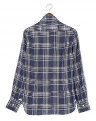 BARBAマドラスチェック リネン ボタンダウンシャツ【DANDY LIFE】mb_04l