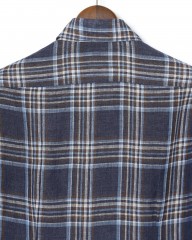 BARBAマドラスチェック リネン ボタンダウンシャツ【DANDY LIFE】mb_08l