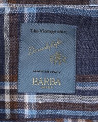 BARBAマドラスチェック リネン ボタンダウンシャツ【DANDY LIFE】mb_10l