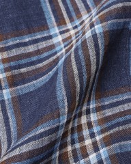 BARBAマドラスチェック リネン ボタンダウンシャツ【DANDY LIFE】mb_16l