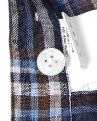 BARBAマドラスチェック リネン ボタンダウンシャツ【DANDY LIFE】mb_17l