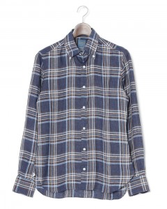 マドラスチェック リネン ボタンダウンシャツ【DANDY LIFE】