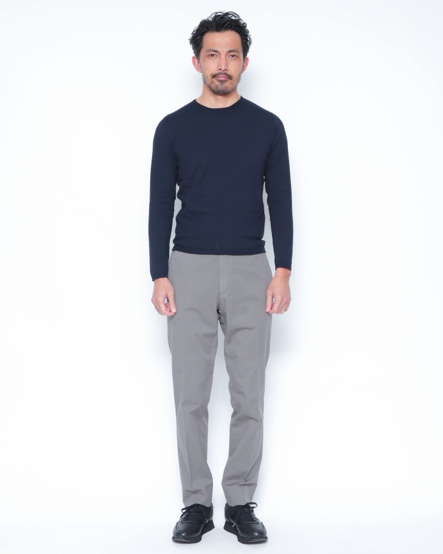 27G コットン 長袖クルーネックニット｜Cruciani（クルチアーニ