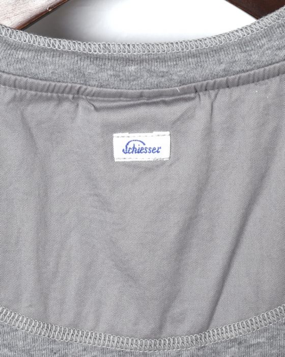 Schiesserリブ編み ヘンリーネックS/S カットソー【KARL-HEINZ Henley1/2】07l