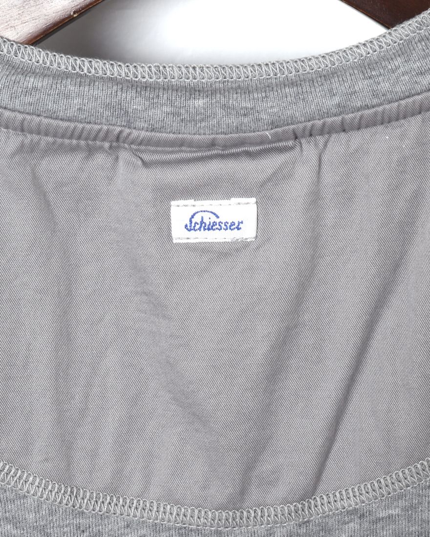 Schiesserリブ編み ヘンリーネックS/S カットソー【KARL-HEINZ Henley1/2】07l