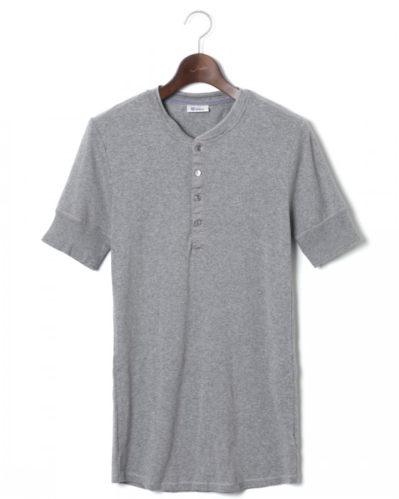 Schiesserリブ編み ヘンリーネックS/S カットソー【KARL-HEINZ Henley1/2】c1