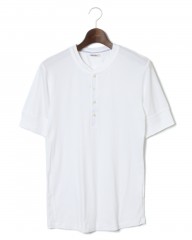 Schiesserリブ編み ヘンリーネックS/S カットソー【KARL-HEINZ Henley1/2】mb_c0