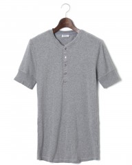 Schiesserリブ編み ヘンリーネックS/S カットソー【KARL-HEINZ Henley1/2】mb_c1