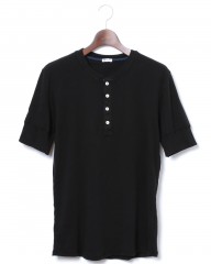Schiesserリブ編み ヘンリーネックS/S カットソー【KARL-HEINZ Henley1/2】mb_c2