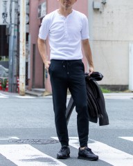 Schiesserリブ編み ヘンリーネックS/S カットソー【KARL-HEINZ Henley1/2】mb_ma