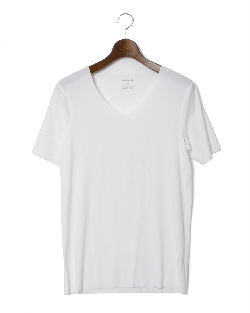 Schiesserインビジブル レーザーカット ストレッチVネックTee【Laser Cut】c1
