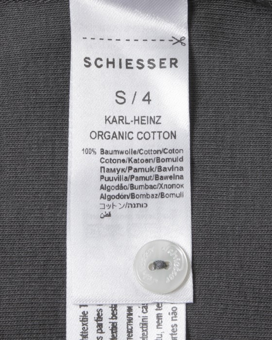 Schiesserリブ編み ヘンリーネックS/S カットソー【KARL-HEINZ Henley1/2 Seasonal】12l