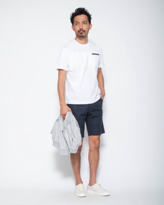 Herno（ヘルノ） ナイロン切替え半袖コットンTシャツ【FUNCTIONAL WARDROBE】
