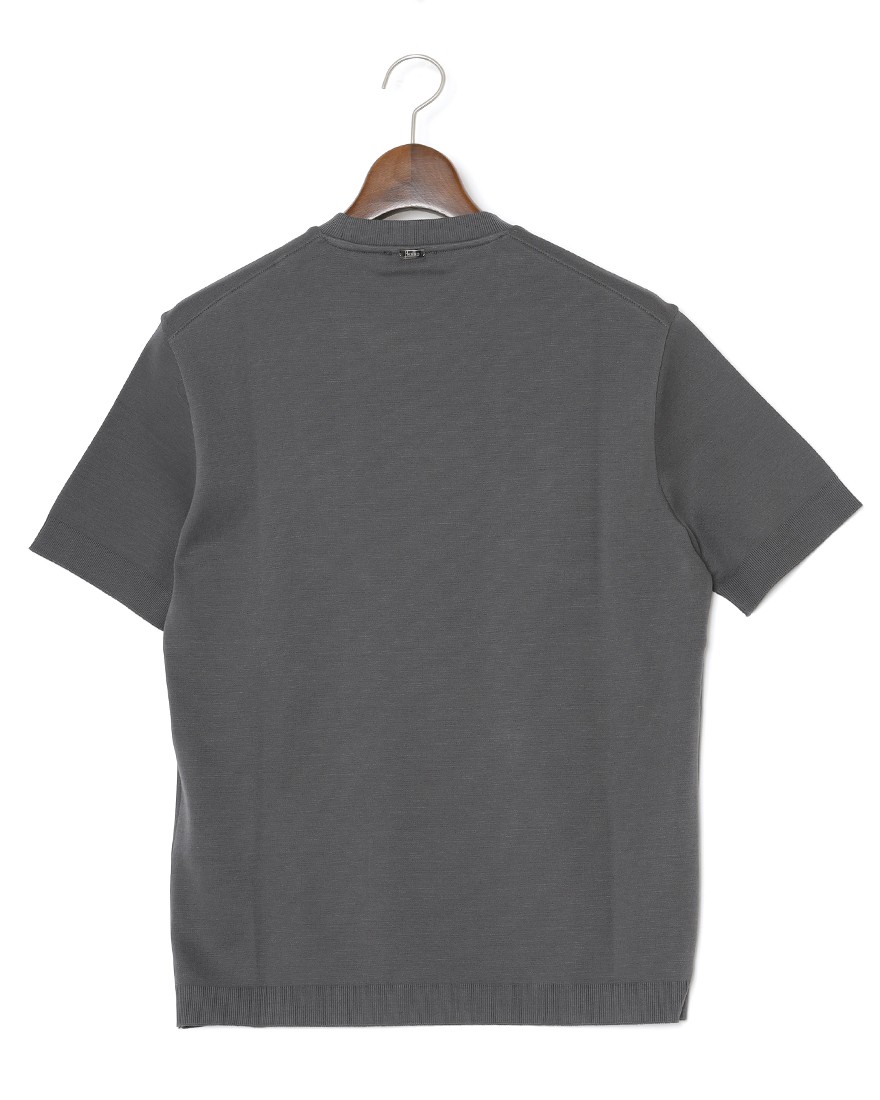 Hernoニット調 コットン クルーネック Tシャツ【Herno】04l