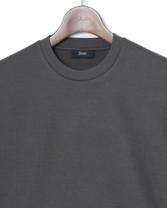Hernoニット調 コットン クルーネック Tシャツ【Herno】05l