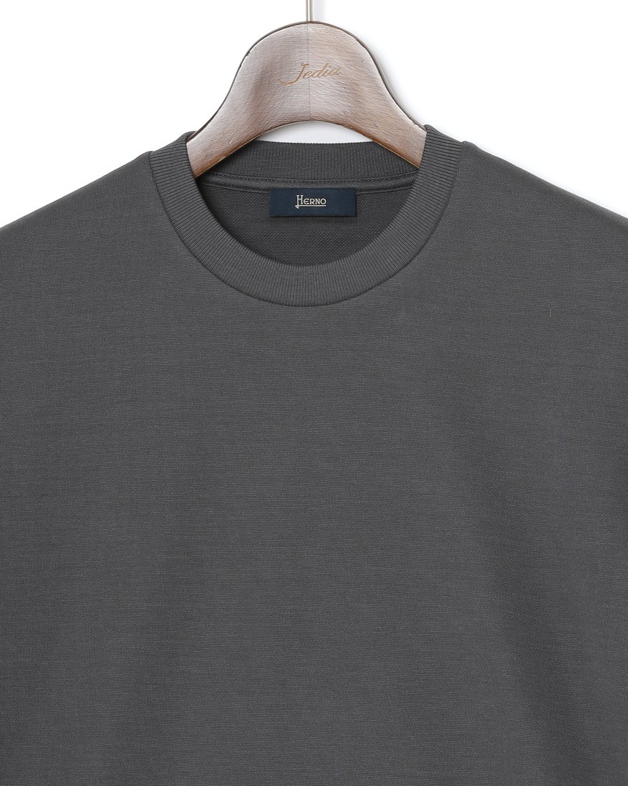 Hernoニット調 コットン クルーネック Tシャツ【Herno】05l