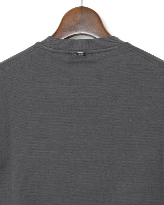 Hernoニット調 コットン クルーネック Tシャツ【Herno】07l