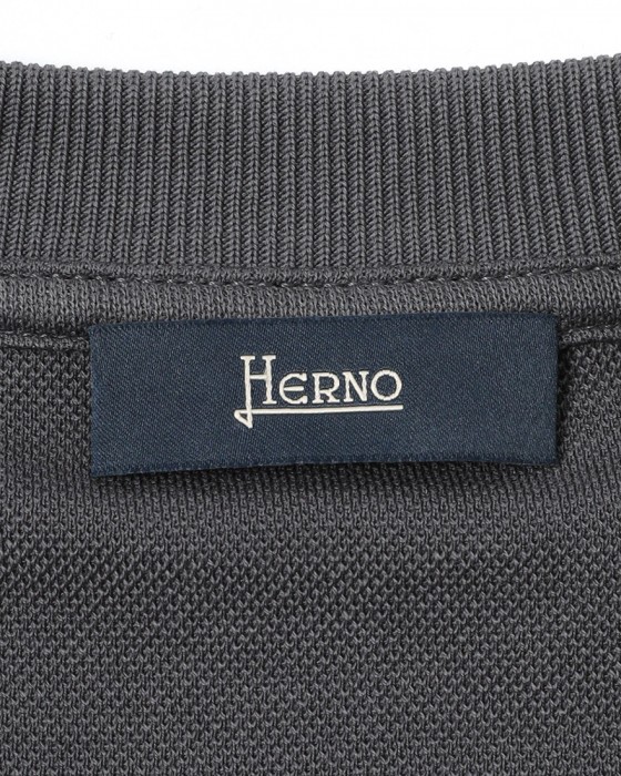 Hernoニット調 コットン クルーネック Tシャツ【Herno】08l