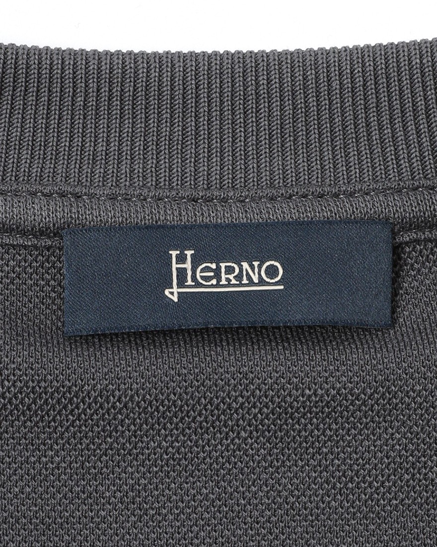 Hernoニット調 コットン クルーネック Tシャツ【Herno】08l